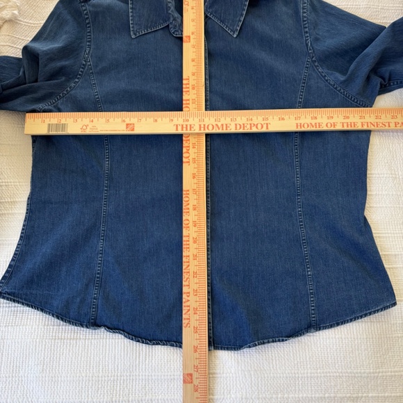 Faconnable Denim-Blue 100% Cotton Blouse in Size XL - Picture 8 of 10